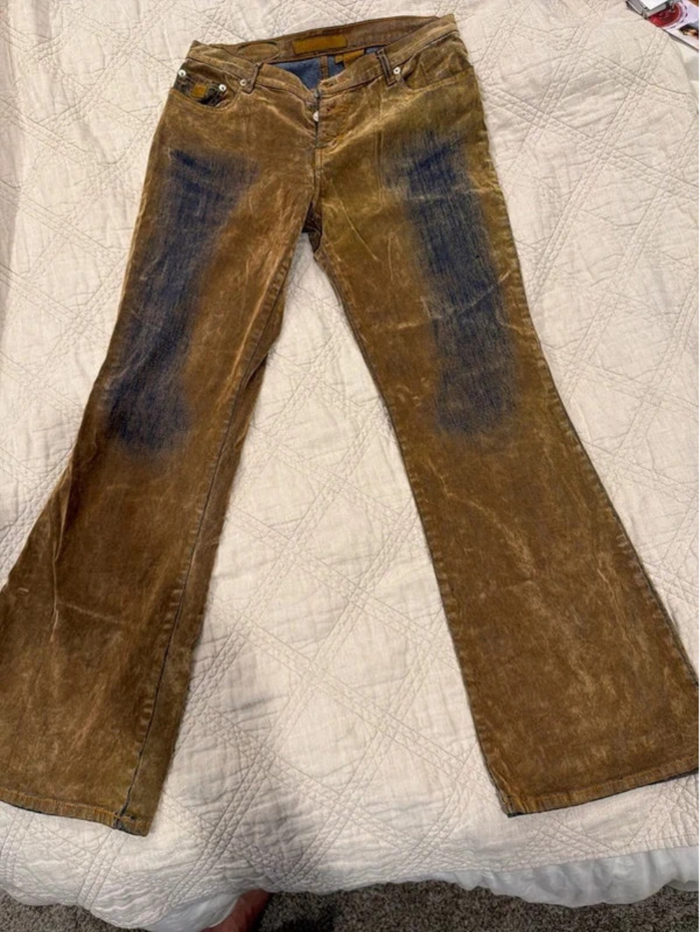 Bongo Vintage Distressed Brown Denim Pants